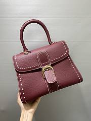 Delvaux Brillant MM Surpiqué Rodeo Calf Burgundy Ivory - 29x22x15cm - 3