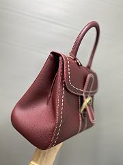 Delvaux Brillant MM Surpiqué Rodeo Calf Burgundy Ivory - 29x22x15cm - 4