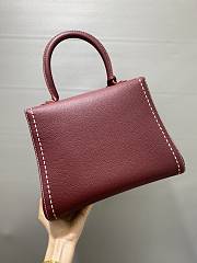 Delvaux Brillant MM Surpiqué Rodeo Calf Burgundy Ivory - 29x22x15cm - 5