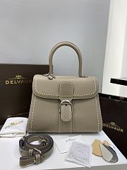 Delvaux Brillant MM Surpiqué Rodeo Calf Tourterelle I Ivory - 29x22x15cm - 1