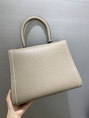 Delvaux Brillant MM Surpiqué Rodeo Calf Tourterelle I Ivory - 29x22x15cm - 4