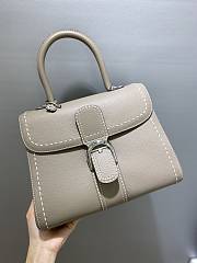 Delvaux Brillant MM Surpiqué Rodeo Calf Tourterelle I Ivory - 29x22x15cm - 3