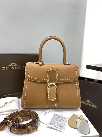 Delvaux Brillant MM Surpiqué Rodeo Calf Vegetal Ivory - 29x22x15cm