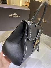 Delvaux Brillant MM Surpiqué Rodeo Calf Black Ivory - 29x22x15cm - 6