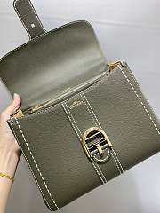 Delvaux Brillant MM Surpiqué Rodeo Calf Dark Green Ivory - 29x22x15cm - 4