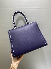 Delvaux Brillant MM Surpiqué Rodeo Calf Navy Ivory - 29x22x15cm - 6
