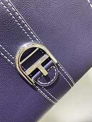 Delvaux Brillant MM Surpiqué Rodeo Calf Navy Ivory - 29x22x15cm - 5