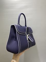 Delvaux Brillant MM Surpiqué Rodeo Calf Navy Ivory - 29x22x15cm - 4