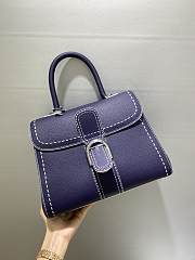 Delvaux Brillant MM Surpiqué Rodeo Calf Navy Ivory - 29x22x15cm - 3