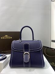 Delvaux Brillant MM Surpiqué Rodeo Calf Navy Ivory - 29x22x15cm - 2