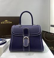Delvaux Brillant MM Surpiqué Rodeo Calf Navy Ivory - 29x22x15cm - 1