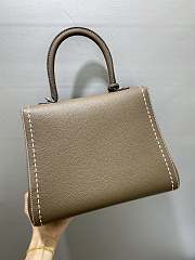 Delvaux Brillant MM Surpiqué Rodeo Calf Elephent Gray Ivory - 29x22x15cm - 3