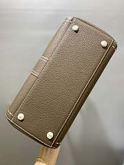 Delvaux Brillant MM Surpiqué Rodeo Calf Elephent Gray Ivory - 29x22x15cm - 2