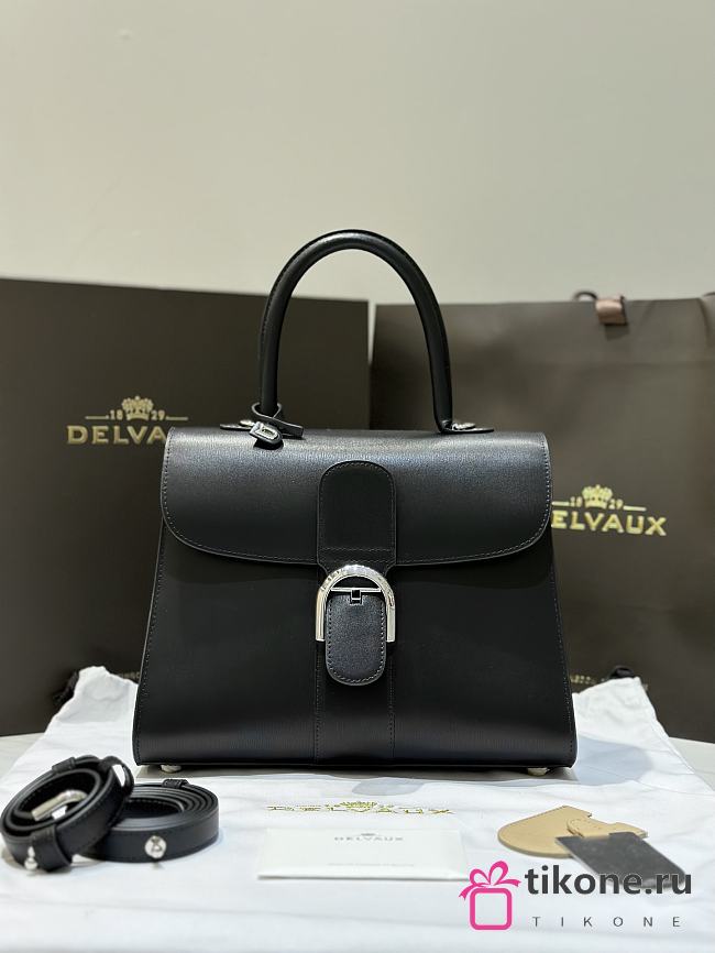 Delvaux Brillant MM Box Calf Black - 29x22x15cm - 1