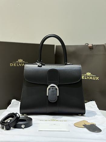 Delvaux Brillant MM Box Calf Black - 29x22x15cm