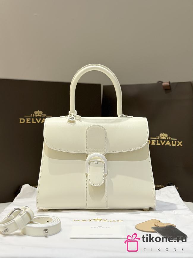 Delvaux Brillant MM Box Calf White - 29x22x15cm - 1