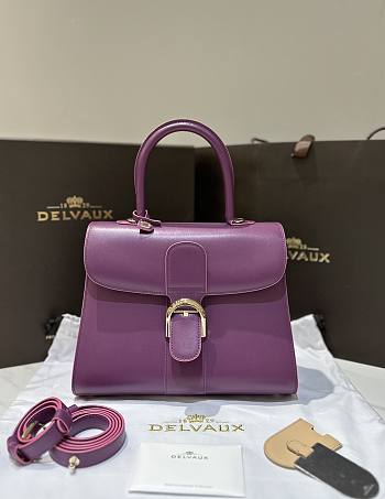 Delvaux Brillant MM Box Calf Purple - 29x22x15cm