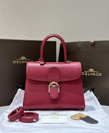 Delvaux Brillant MM Box Calf Burgundy - 29x22x15cm