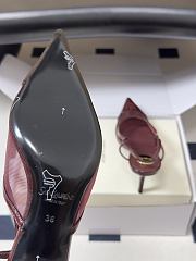 YSL Renée Slingback Pumps in Mesh Burgundy 7.5cm - 2