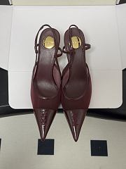 YSL Renée Slingback Pumps in Mesh Burgundy 7.5cm - 5