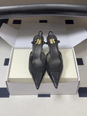 YSL Renée Slingback Pumps in Mesh Black 7.5cm