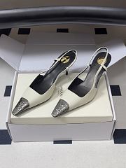 YSL Jeanne Slingback Pumps in Smooth Leather White 7.5cm - 3