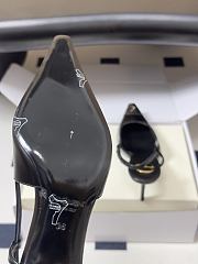 YSL Jeanne Slingback Pumps in Smooth Leather Black Silver 7.5cm - 6