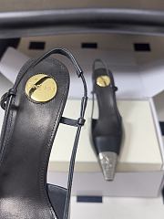 YSL Jeanne Slingback Pumps in Smooth Leather Black Silver 7.5cm - 5