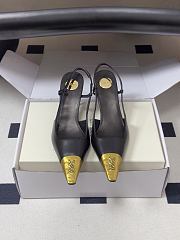 YSL Jeanne Slingback Pumps in Smooth Leather Black Gold 7.5cm - 1