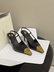 YSL Jeanne Slingback Pumps in Smooth Leather Black Gold 7.5cm - 5