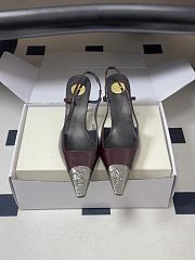YSL Jeanne Slingback Pumps in Smooth Leather Vintage Burgundy 7.5cm - 1
