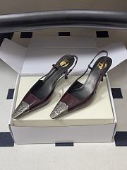 YSL Jeanne Slingback Pumps in Smooth Leather Vintage Burgundy 7.5cm - 6