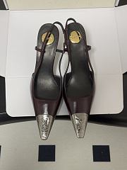 YSL Jeanne Slingback Pumps in Smooth Leather Vintage Burgundy 7.5cm - 5