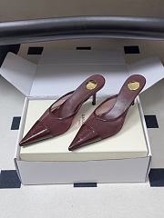 YSL Renée Mules in Mesh Burgundy 7.5cm - 6