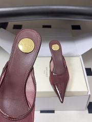 YSL Renée Mules in Mesh Burgundy 7.5cm - 5