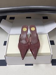 YSL Renée Mules in Mesh Burgundy 7.5cm - 3