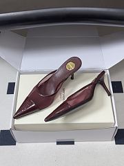 YSL Renée Mules in Mesh Burgundy 7.5cm - 2
