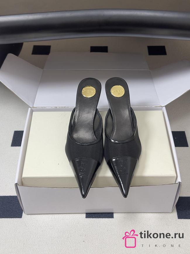 YSL Renée Mules in Mesh Black 7.5cm - 1