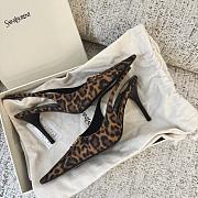 YSL Babylone Breteuil Slingback Pumps In Leopard Grosgrain 9cm - 5