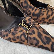 YSL Babylone Breteuil Slingback Pumps In Leopard Grosgrain 9cm - 4