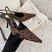 YSL Babylone Breteuil Slingback Pumps In Leopard Grosgrain 7.5cm - 1