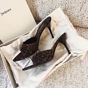 YSL Babylone Mules In Leopard Grosgrain 9cm - 2