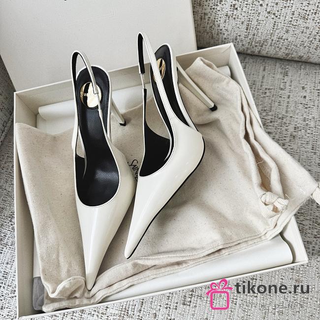 YSL P.A.R.I.S. Slingback Pumps in Smooth Leather White 11cm - 1