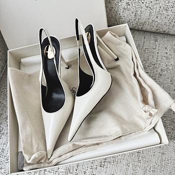 YSL P.A.R.I.S. Slingback Pumps in Smooth Leather White 11cm