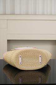 Chanel Large Tote Braided Straw Lambskin & Gold-Tone Metal Beige & Light Pink - 54x26x18cm - 4