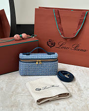 Loro Piana Extra Pocket L19 Virgin Wool, Silk, Linen Woven Blue/Ocean Heart/Sun Gold (F6WQ) - 19x11.5x7cm - 1