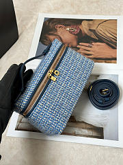 Loro Piana Extra Pocket L19 Virgin Wool, Silk, Linen Woven Blue/Ocean Heart/Sun Gold (F6WQ) - 19x11.5x7cm - 2