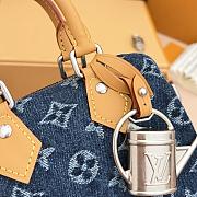 LV Speedy 18 Bandoulière Blue Monogram Flowers Denim Blue M27557 - 18x12x10cm - 2