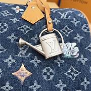 LV Speedy 30 Bandoulière Monogram Flowers Denim Blue M27556 - 34x22x19cm - 3