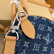 LV Speedy 30 Bandoulière Monogram Flowers Denim Blue M27556 - 34x22x19cm - 4